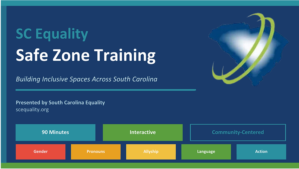 Graphic of SC Equality Safe Zone Training