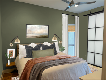 Earthy bedroom: a virtual design