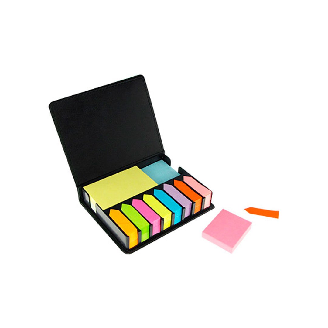 Set de Notas Adhesivas de PU Negro
