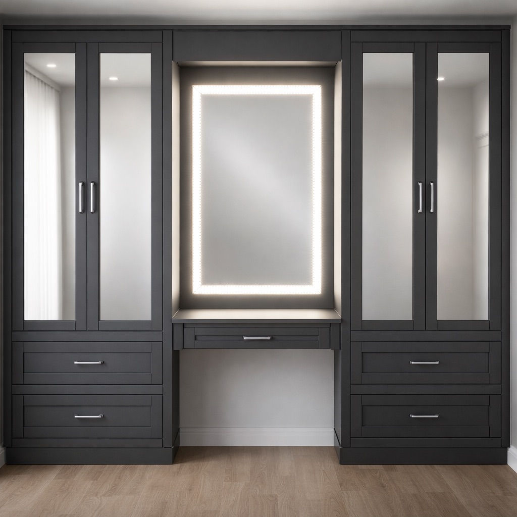 Noir Armoire closed front view