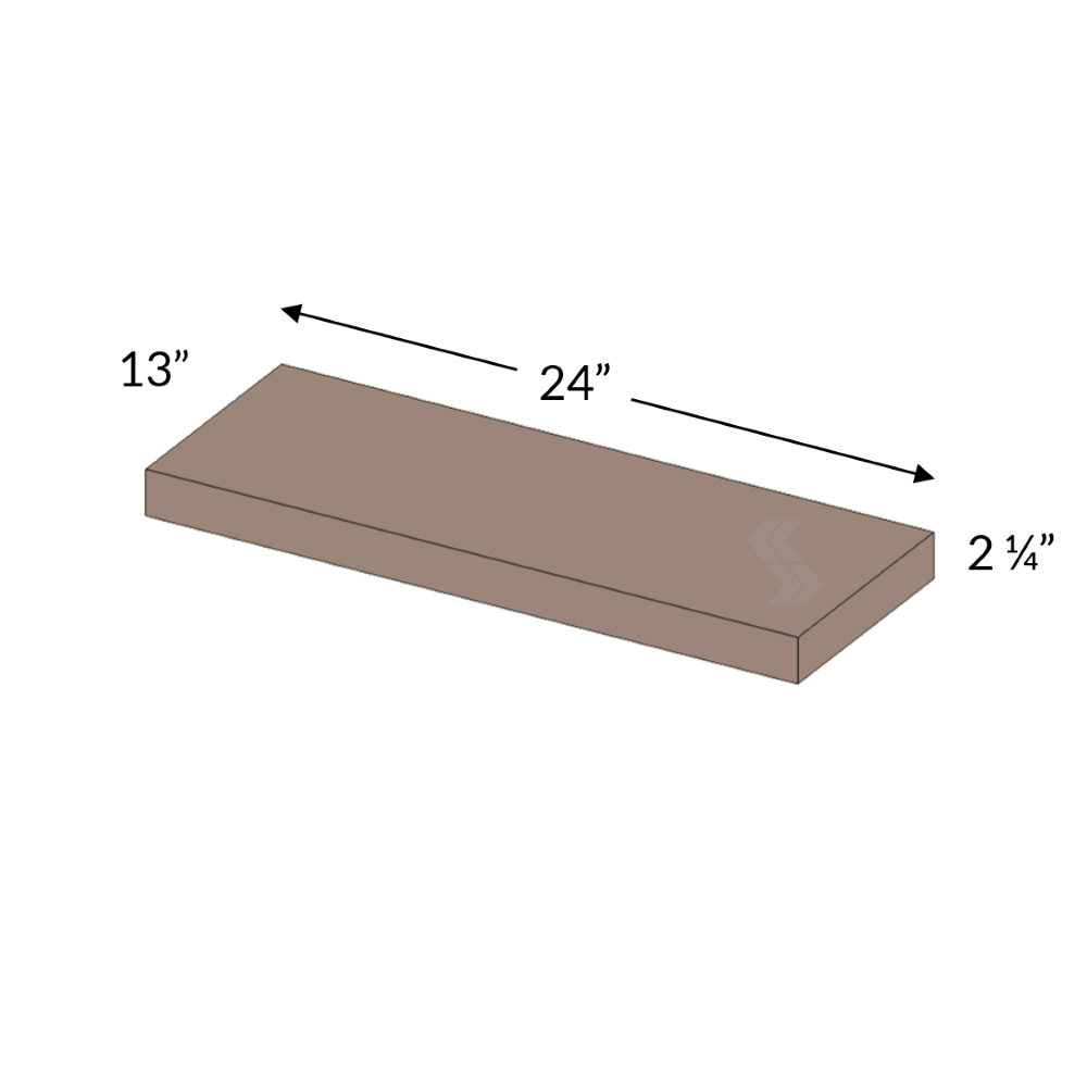 72" x 12" floating shelf — representative product view