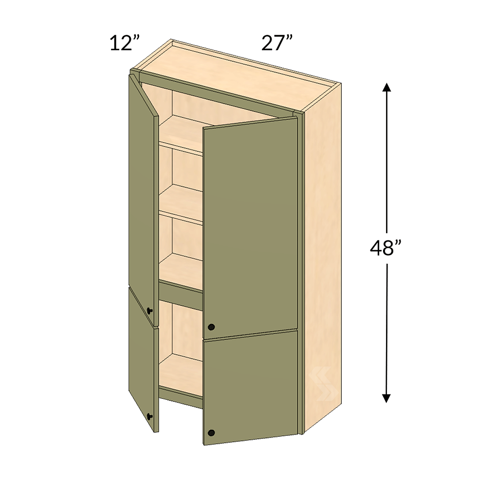18" x 90" media tower with open upper and base doors — representative product view
