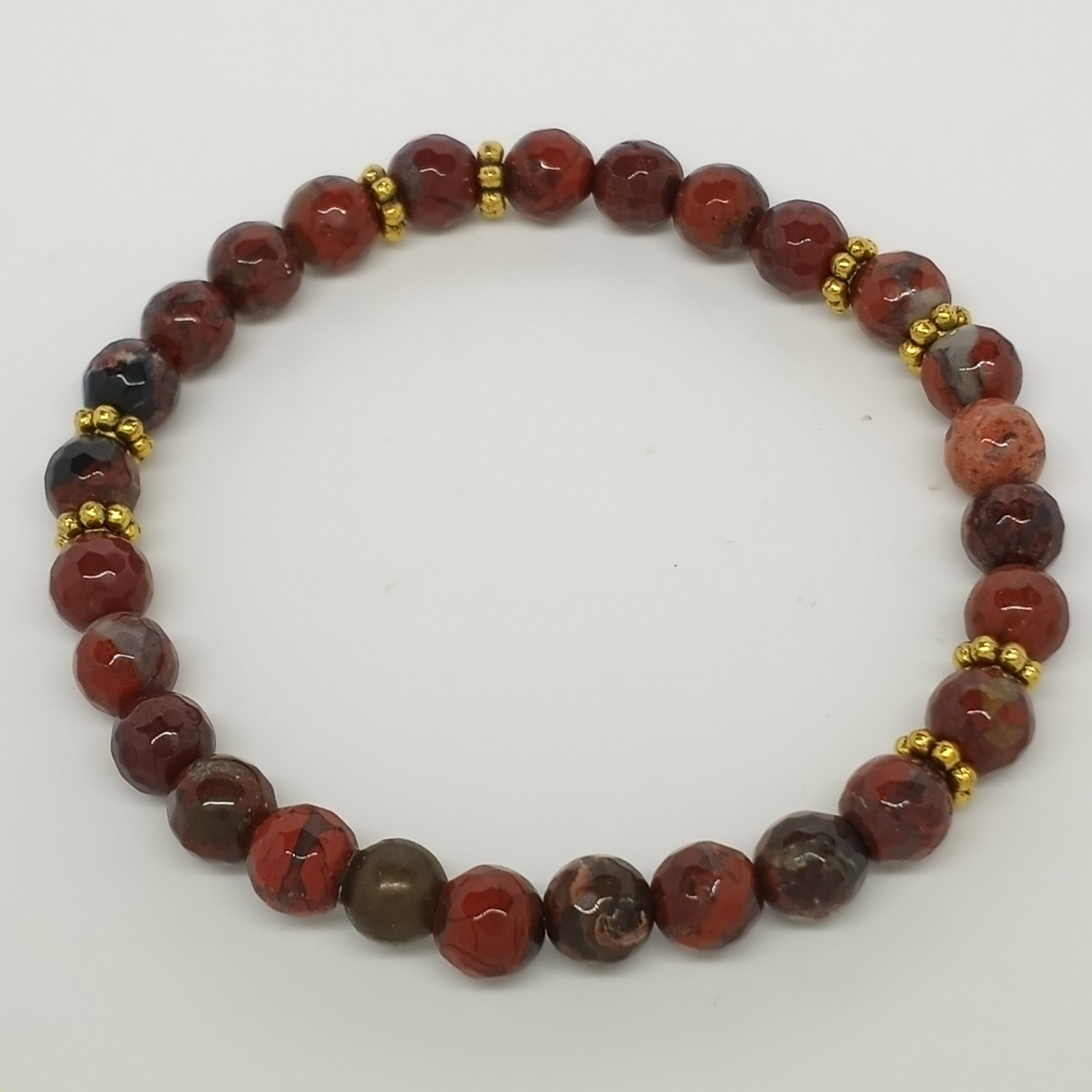 7 inch 6mm red jasper bracelet 