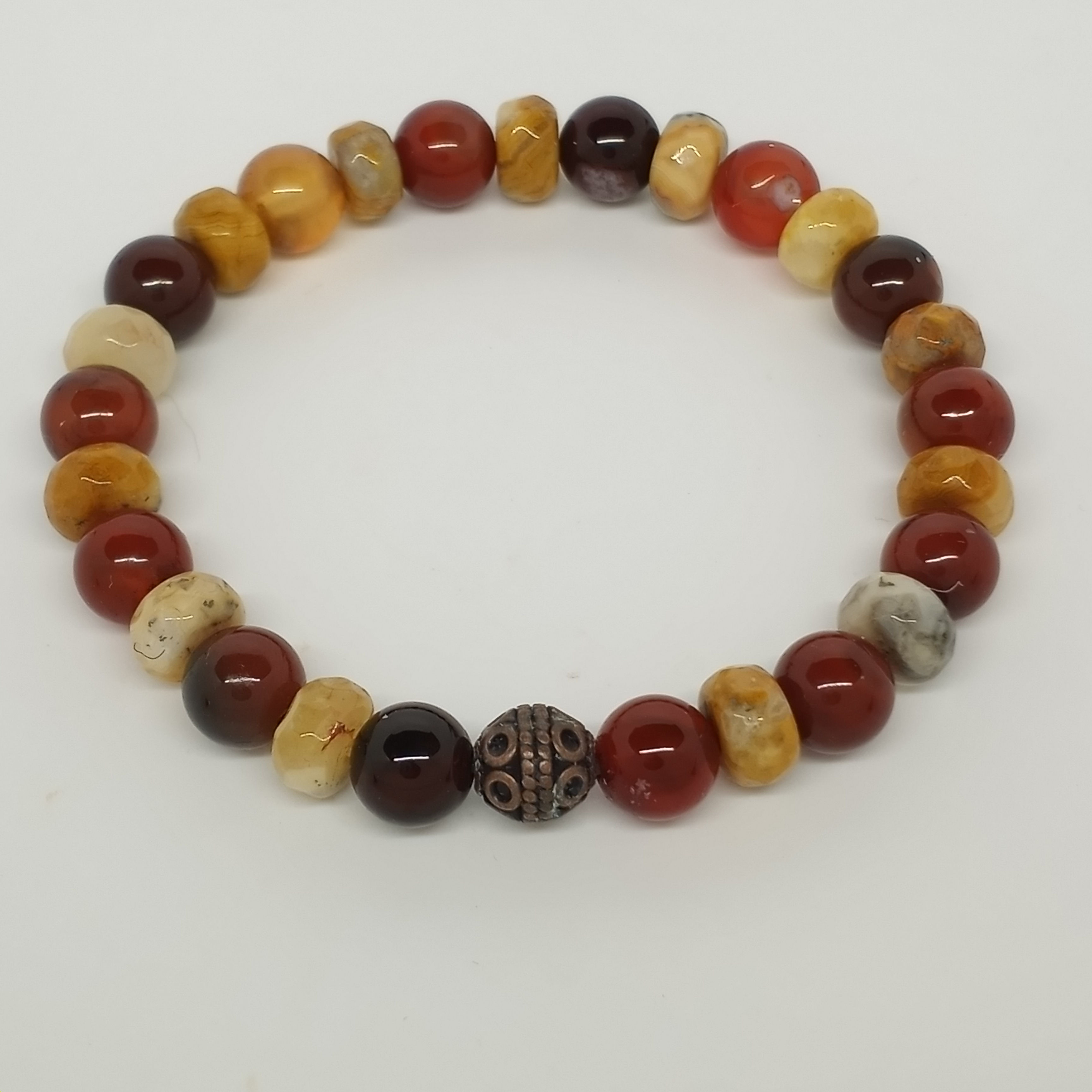 7 inch 8mm stone mix bracelet 