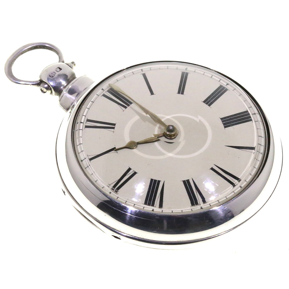 Thumbnail: 1845 Verge Pair Cased Silver Pocket Watch