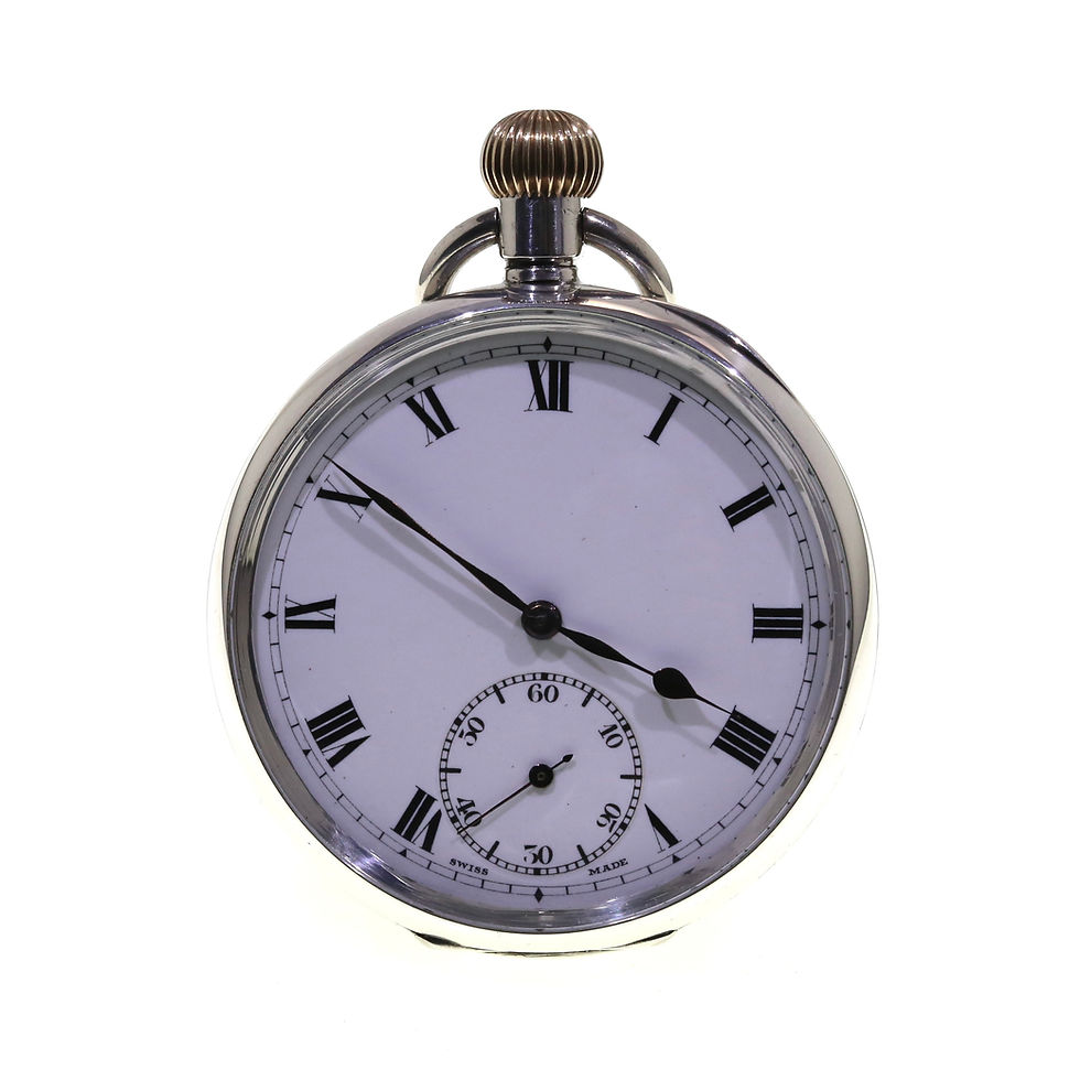 Thumbnail: C1920 Keyless Open Face Silver Pocket Watch