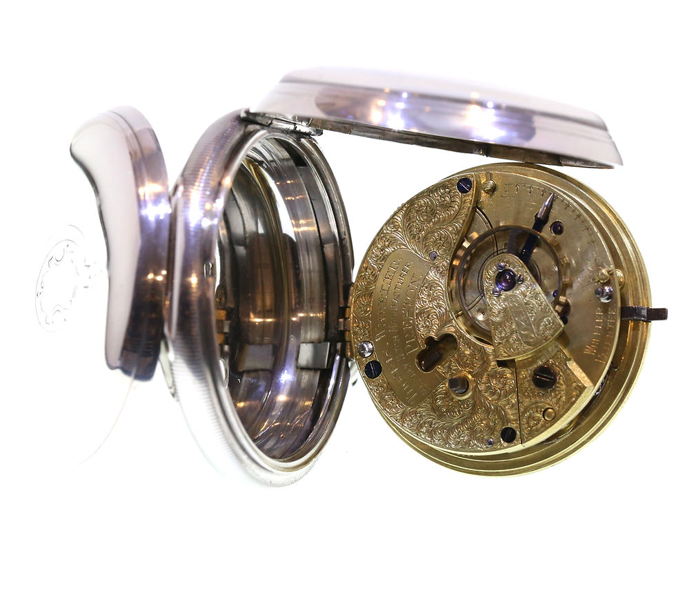 Thumbnail: 1881 Thomas Wheeler Railway Fusee Pocket Watch