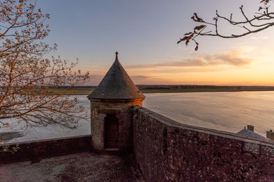 Abendstimmung bei Le Mont Saint Michel, Normandie