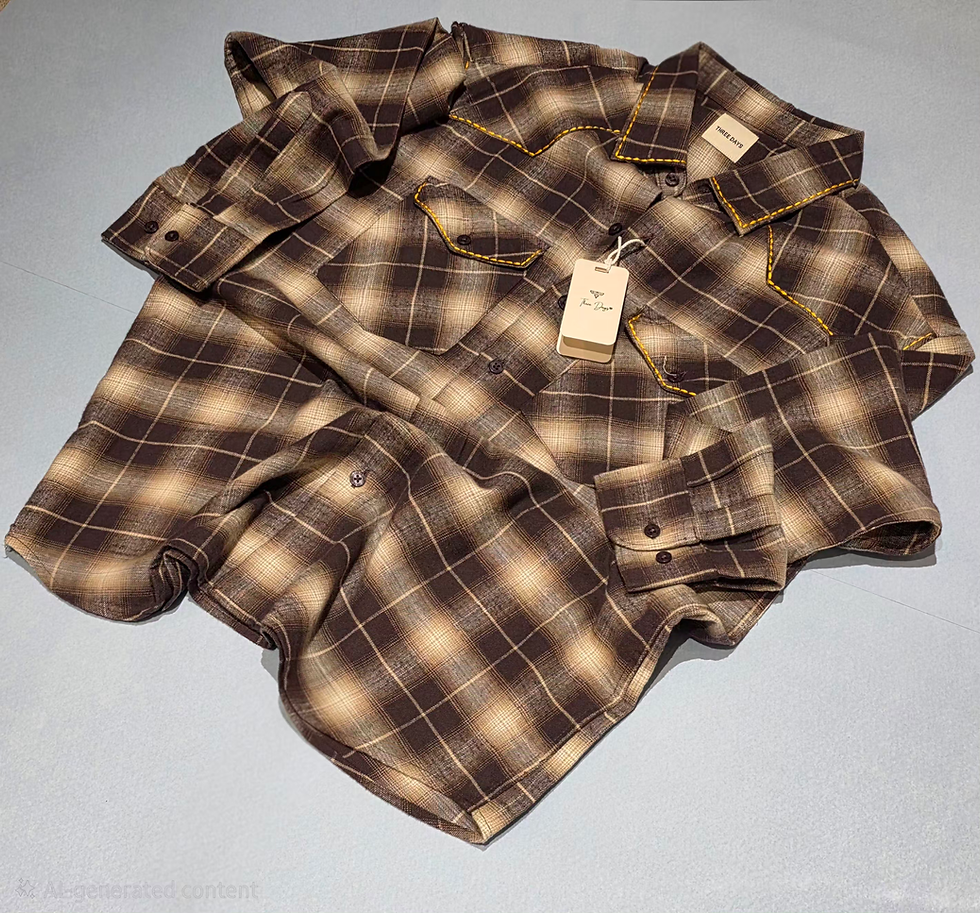 Thumbnail: Brown Casual Flannel Checked Shirt