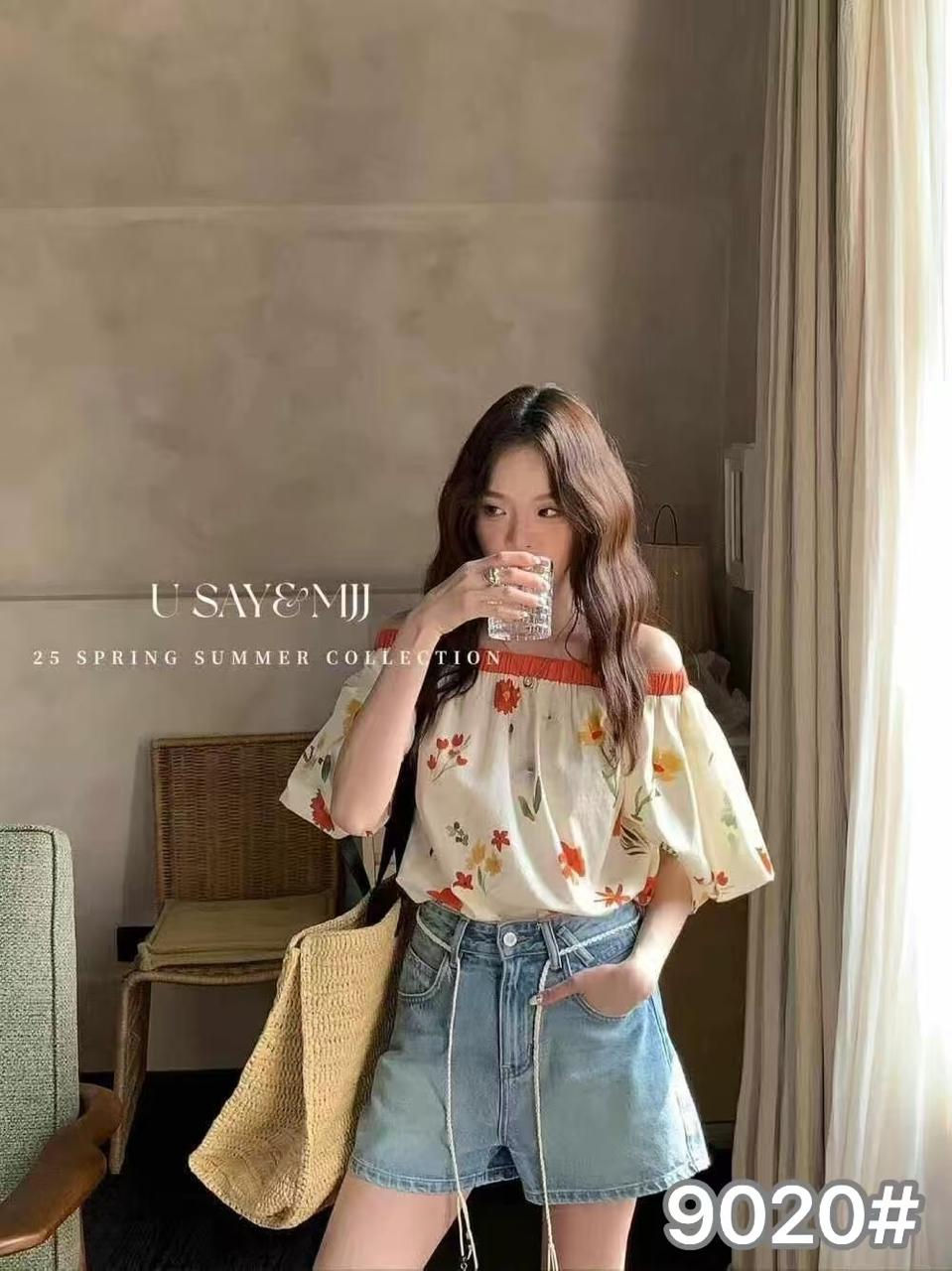 Thumbnail: Orange Off-Shoulder Floral Top