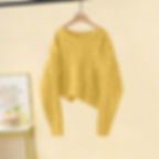Yellow Premium Cable-knit sweater.