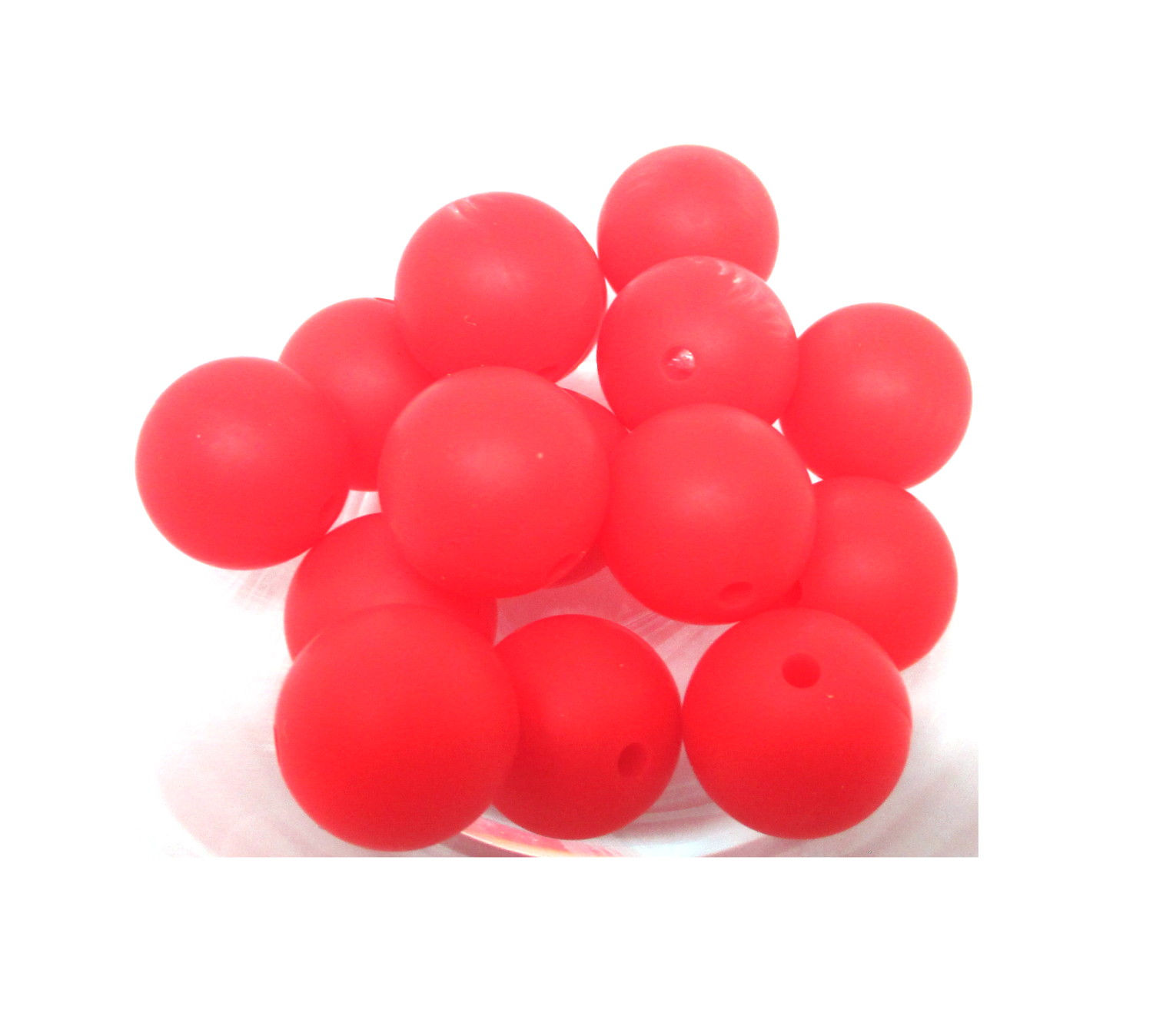 perle en silicone rouge pour attache tétine