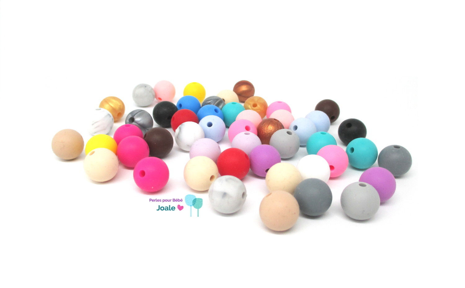 lot de perles en silicone multicolore pour attache tétine