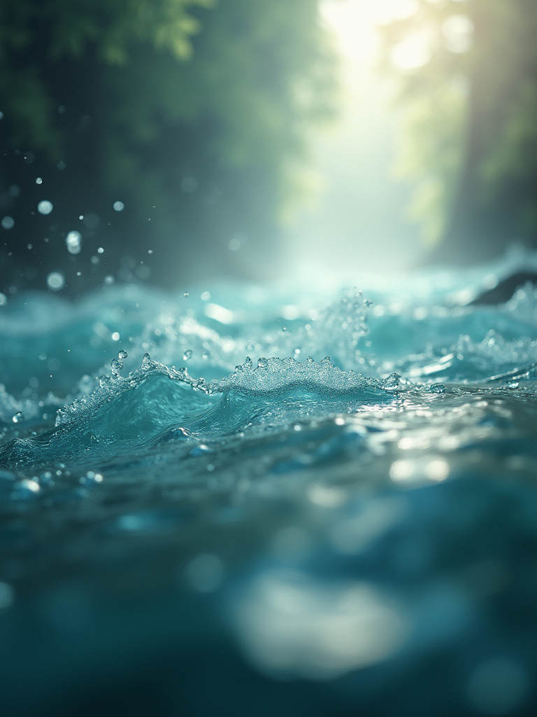 Abstract soft ethereal light waves suggesting energetic release
