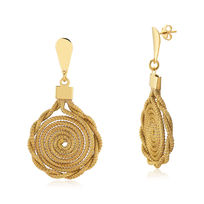 Boucles d'oreilles naturelles en herbe dorée