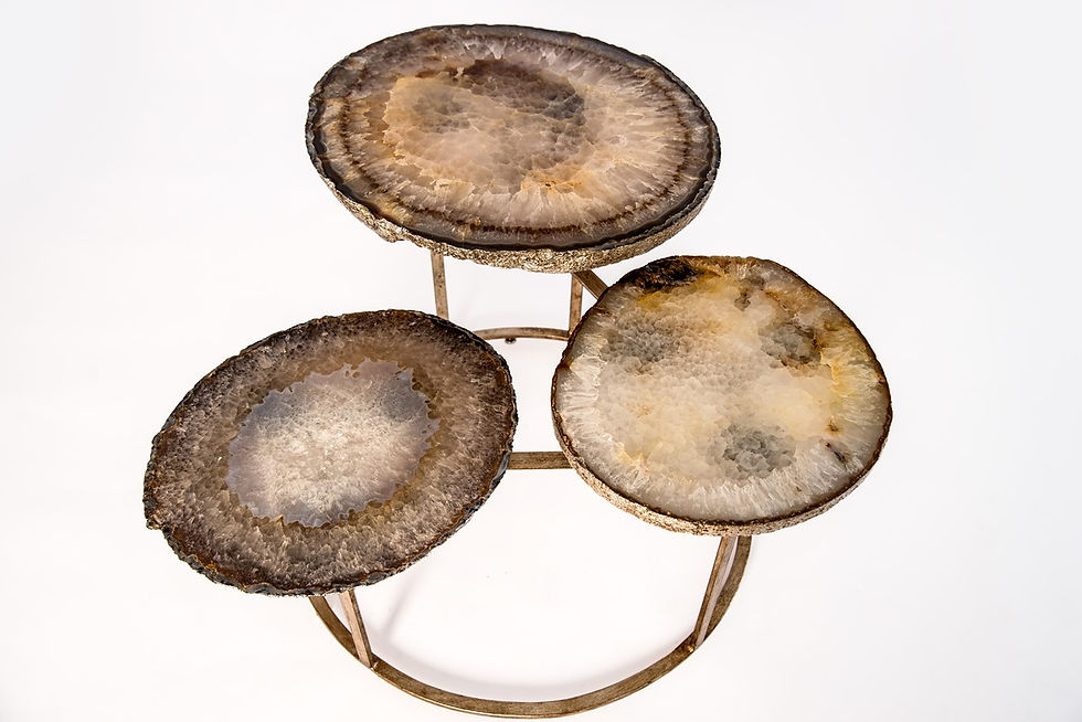 Miniature : Nature Coffee Agate Tables three tiers