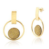 Boucles d'oreilles en herbe dorée au design classique et plaqué or