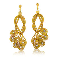 Boucles d'oreilles en herbe dorée au design moderne