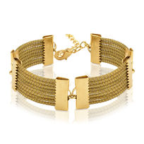 Bracelet herbe dorée avec détail métallique plaqué or 24 carats