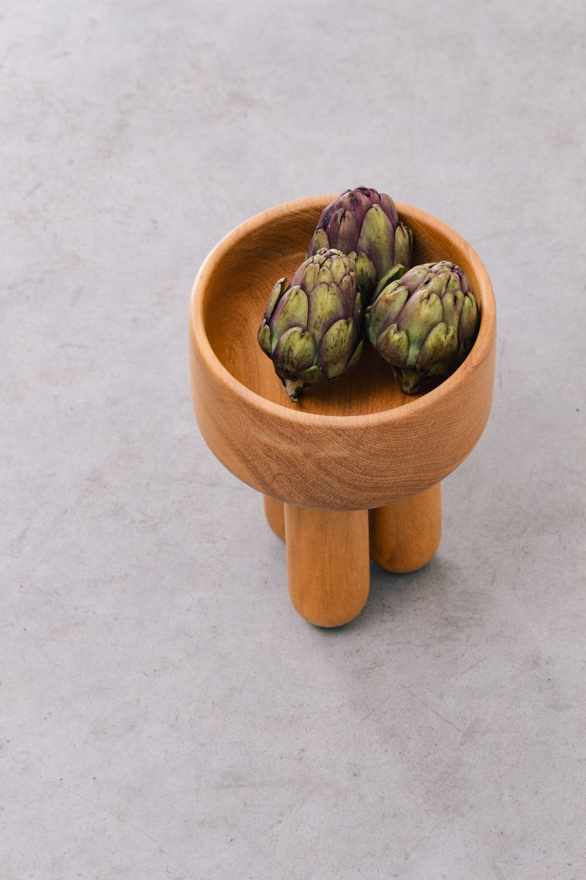 Miniatura: Single Benta Bowl Natural Angelim Wood with fruits