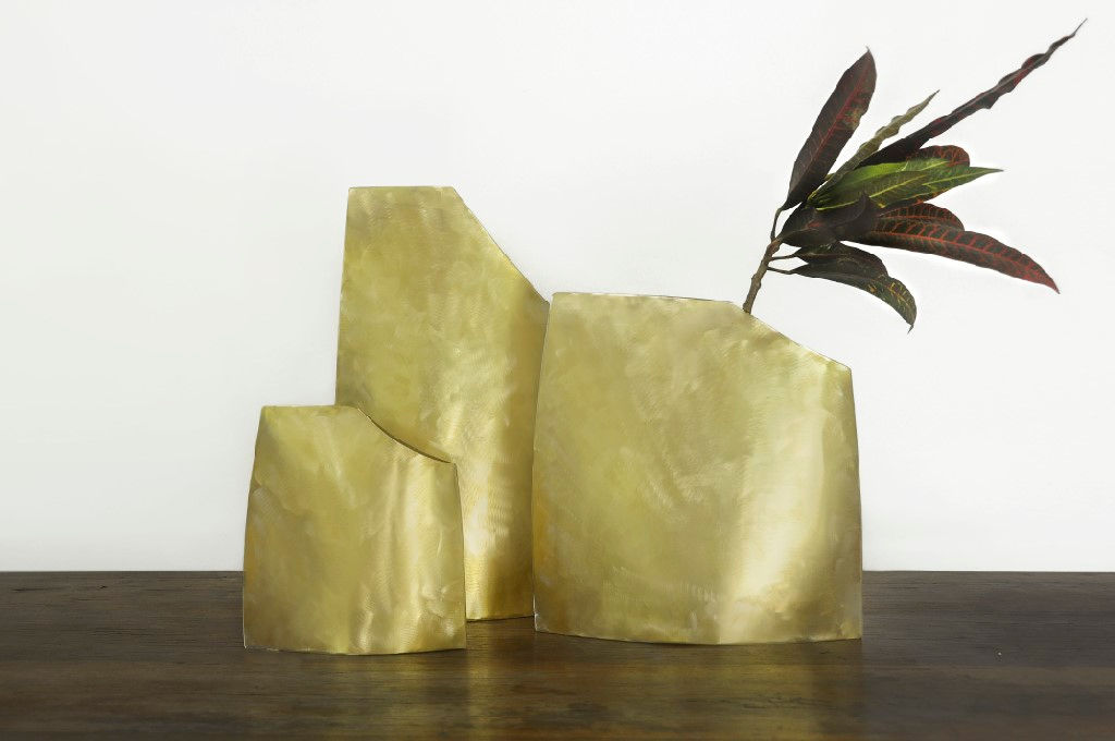 Square Brass Pots by Ruby 
