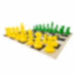Miniatura: Giant Chess Set Board - Beige and Green - White Background