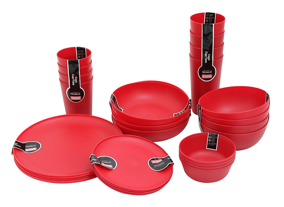 Miniatura: Bulk Plastic Dining Table Sets with cups and plates