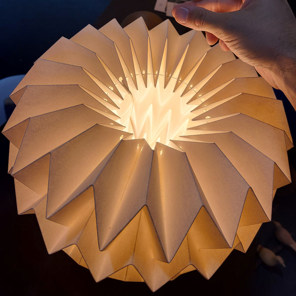 Miniatura: Origami Wood Base Lampshade BALL.