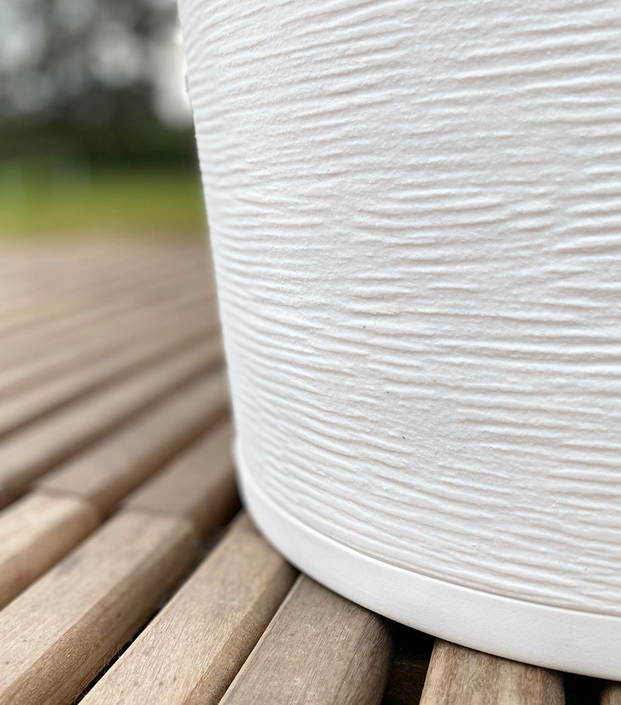 Thumbnail: White Planter with Attached Saucer.