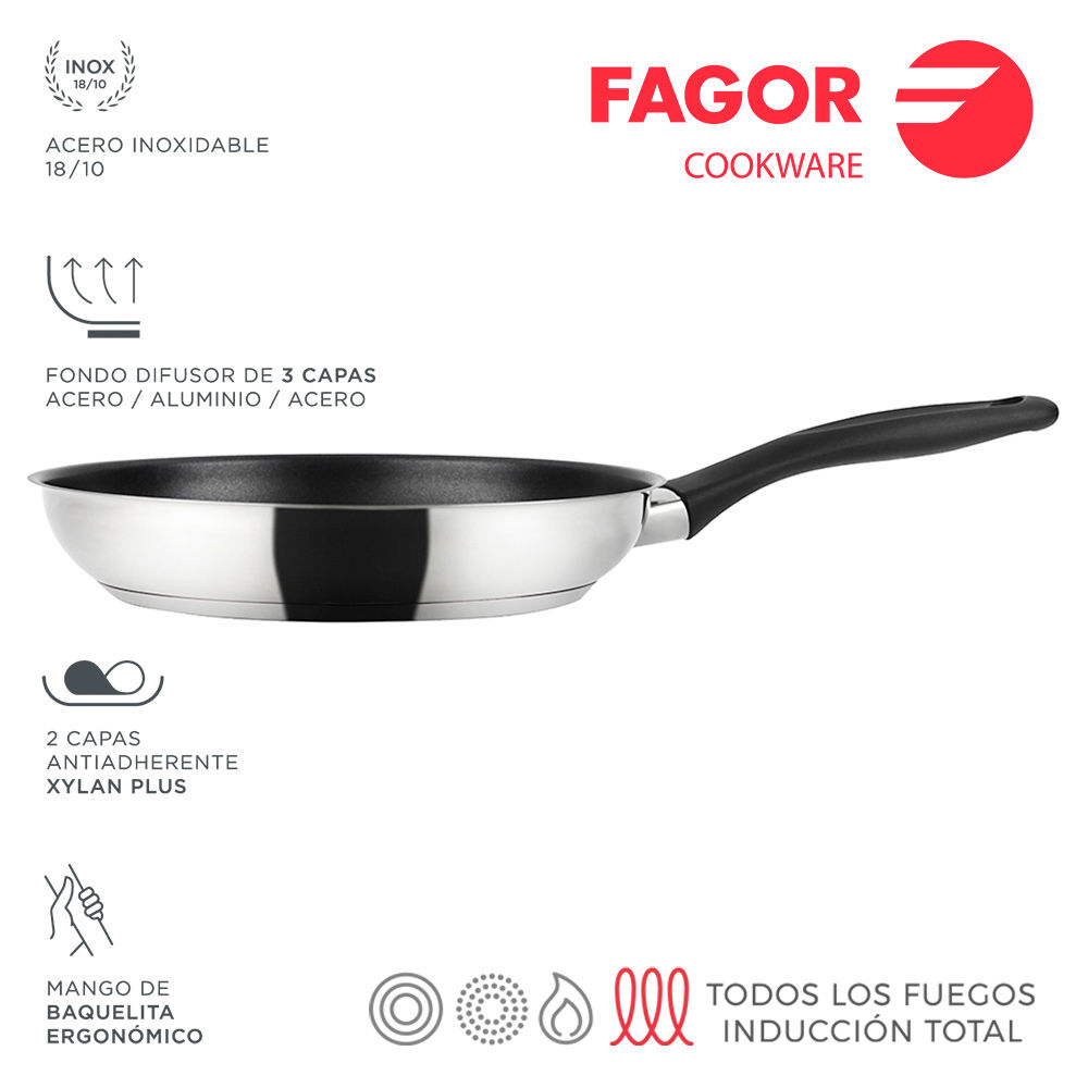 SARTEN INOX ENARA Ø18CM ACERO INOXIDABLE 18/10 FAGOR