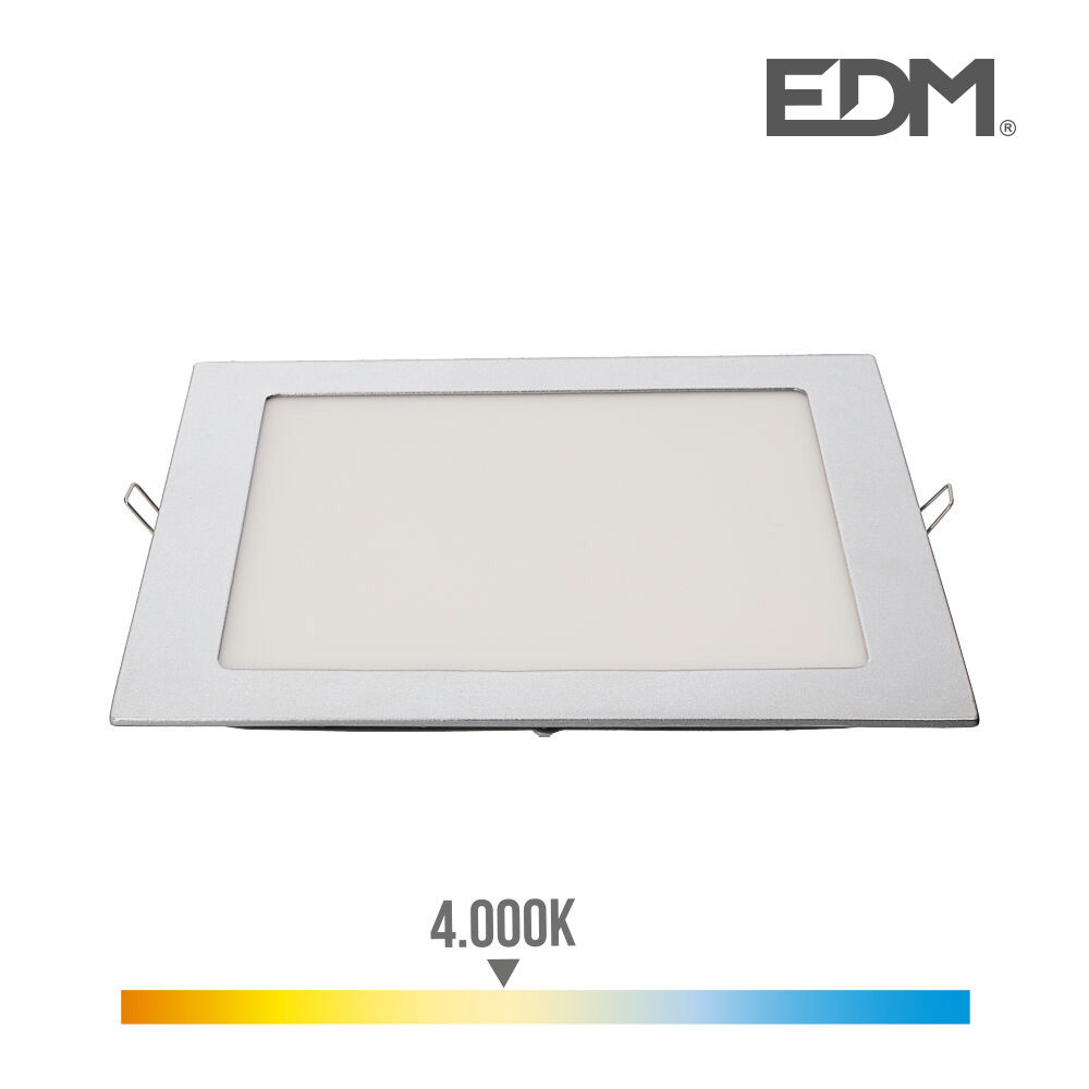 DOWNLIGHT LED CUADRADO 20W 1500LM 22X22CM MARCO CROMO 4.000K EDM