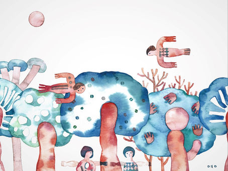 ①しんよんひ 「木々、人々」イラストレーション個展は3/13satから!