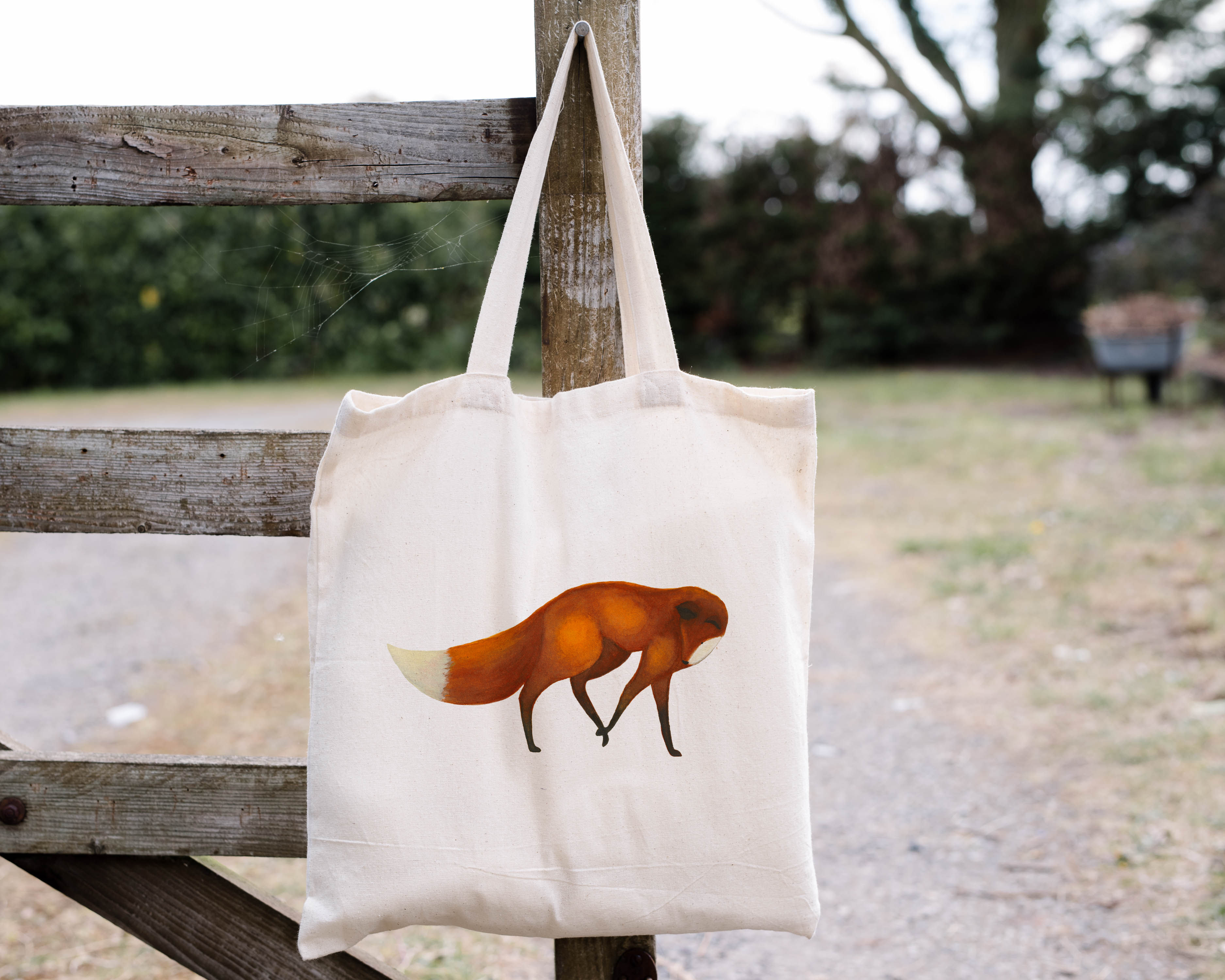 Watercolour Curious Fox Tote Bag