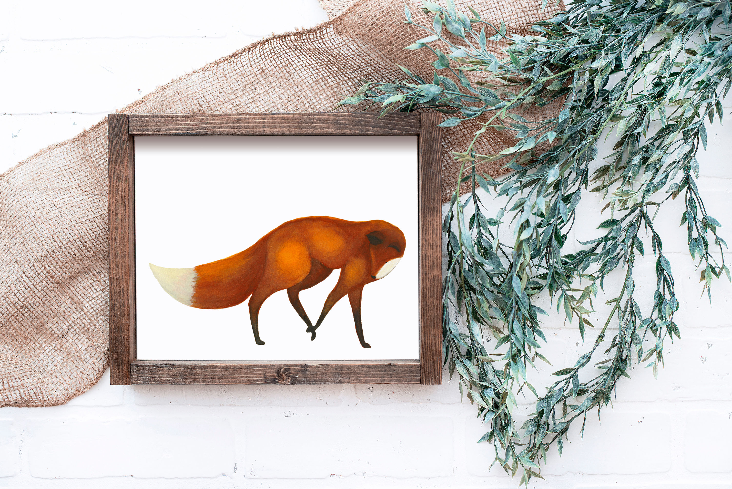 Fox Watercolour Print