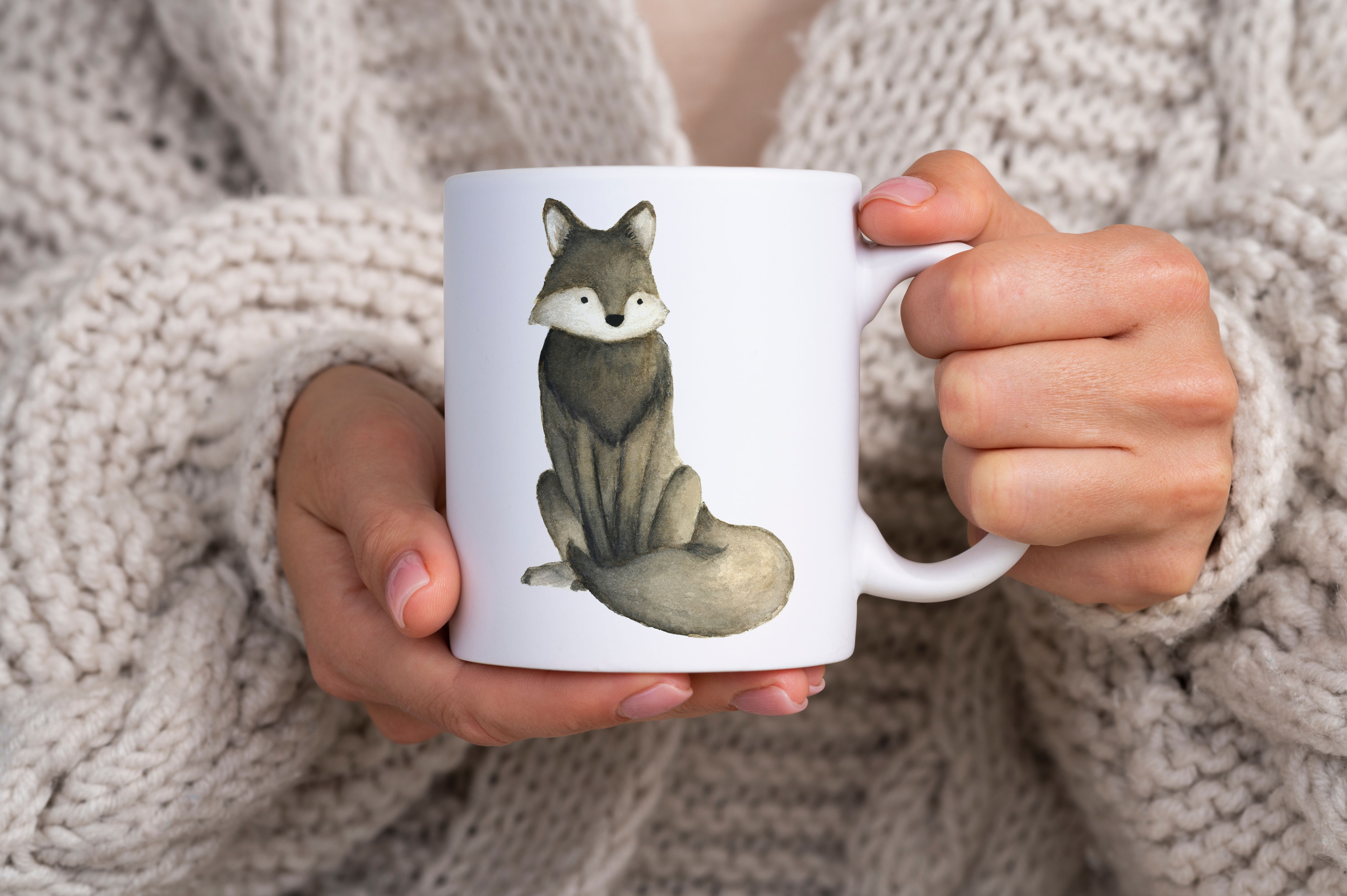 Watercolour Wolf Mug