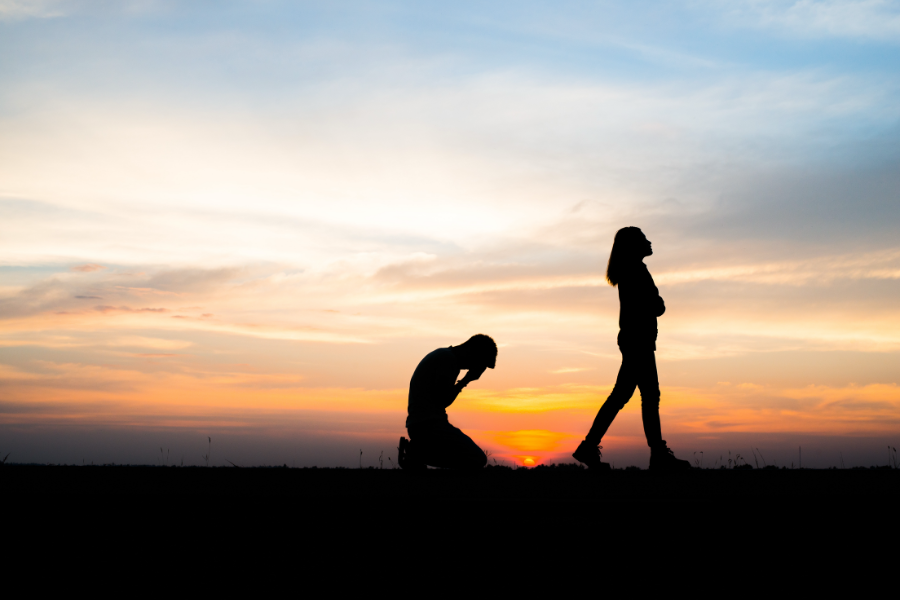 Couple breaking up
