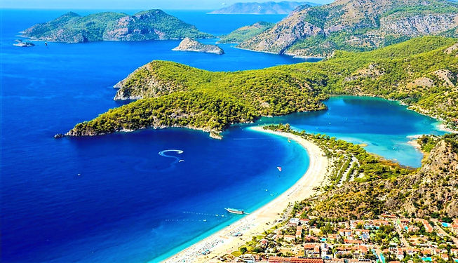олудениз-синята лагуна-фетие-OLUDENIZ-BLUE LAGOON,Фетxие,Синята Лагуна,Парапланеризъм,Каньон Сакликент,Долината на Пеперудите,Плаж Олюдениз,Ликийски Гробници,Каякой (Кармиласос),Бабадаг.
