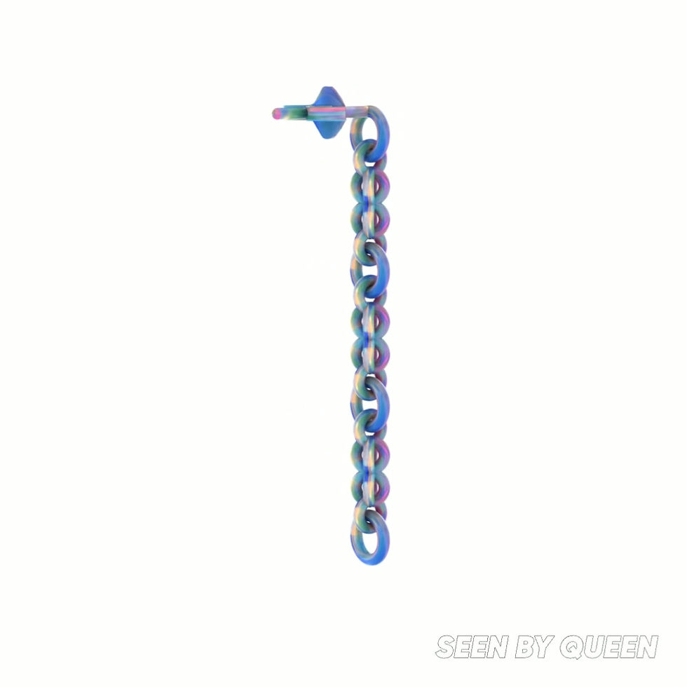 Thumbnail: 1mm segment chain earring