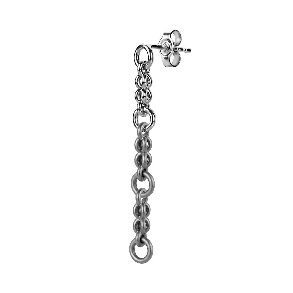 Thumbnail: 1mm segment chain earring steel
