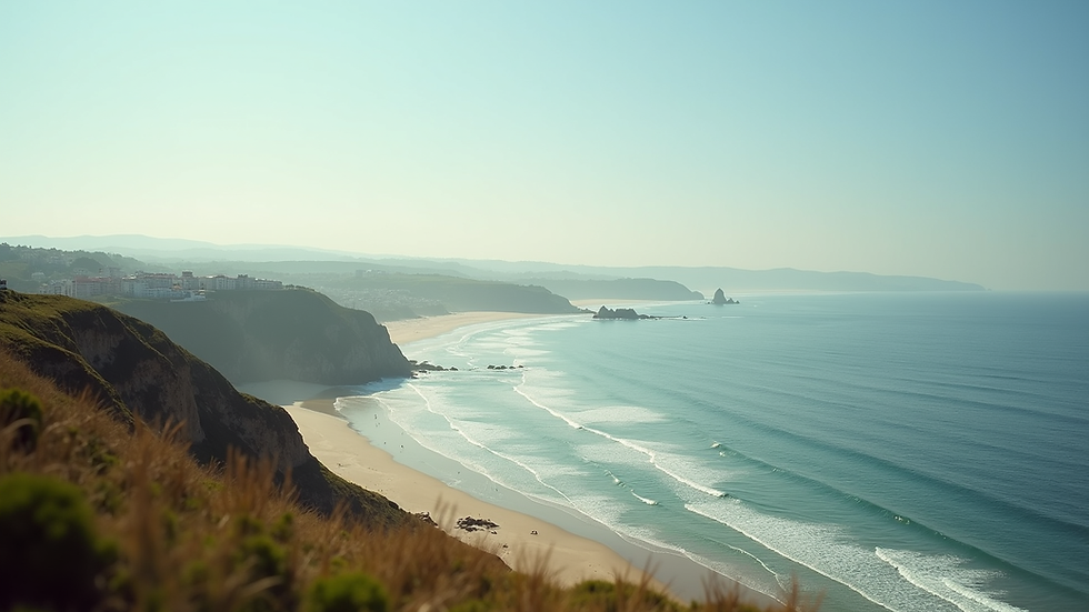 Vue panoramique de la côte basque à Biarritz