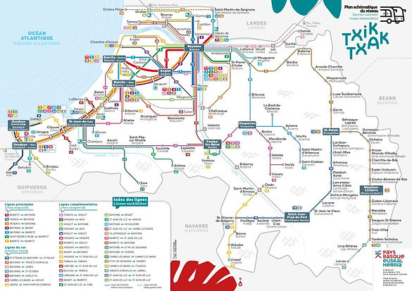 Plan du Réseau de transport Txik Txak