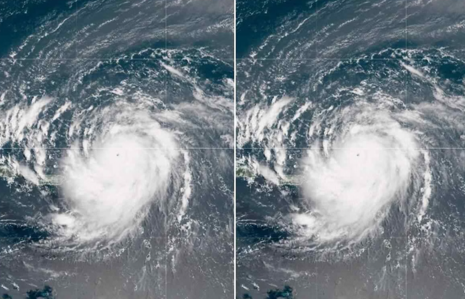 Imagem de satélite que monitora atividade do furacão Erin