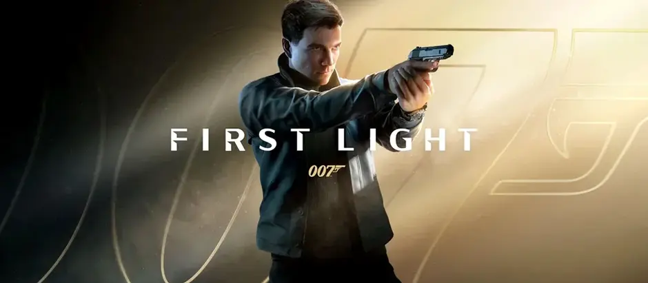 Boneco empunha pistola e enunciado First Liht 007 escrito em primeiro plano