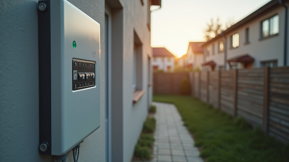 Eye-level view of a modern fusebox installed in a residential home