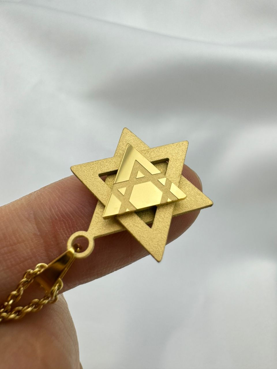Thumbnail: Modern 3D Star of David Necklace – 18K Gold Layered