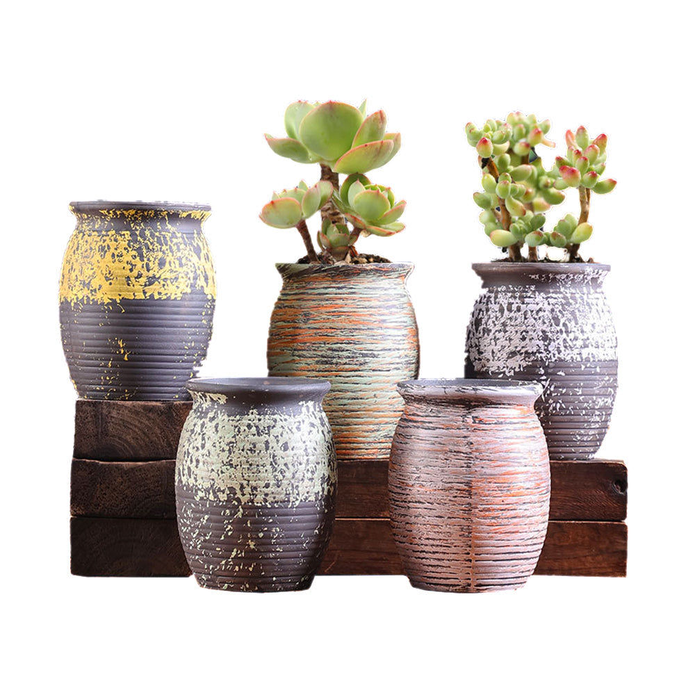 NNEDSZ Ceramic Clay Pottery Pots Set Succulent Flower Planter Series 02(Style 02