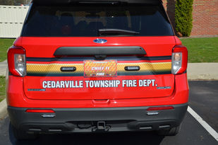 Red Cedarville Township Fire Dept. vehicle, 