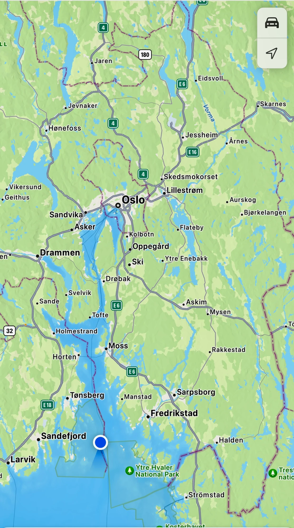 Map of Oslo and Southern Norway for World Travels 2024