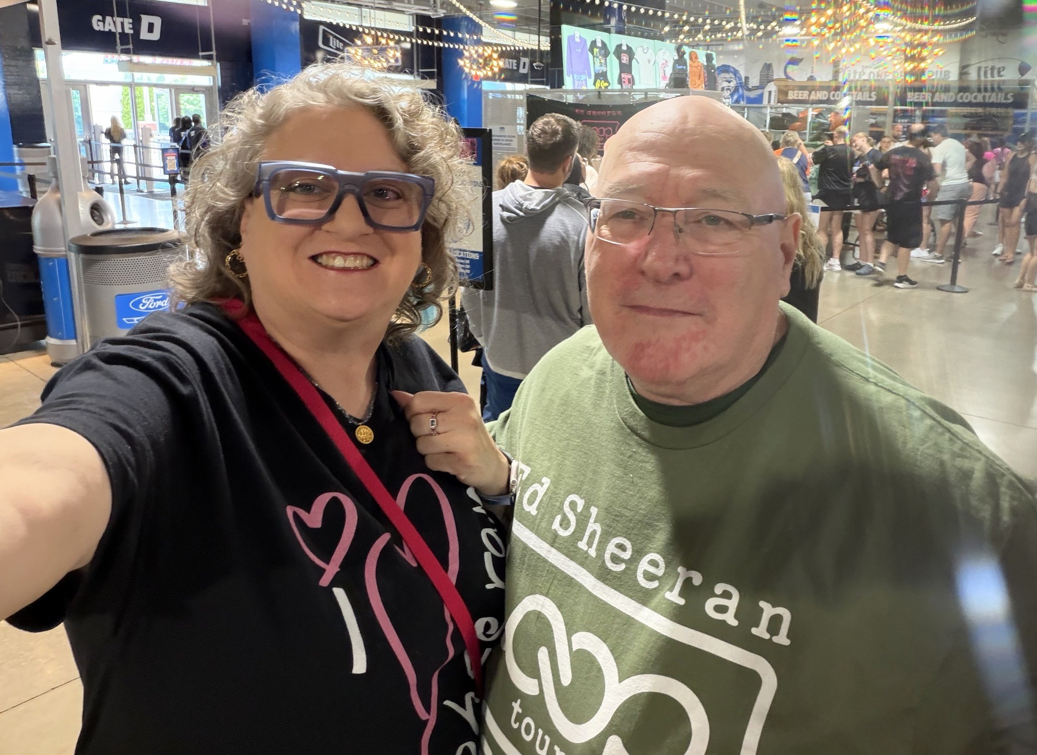 Natalie and Joseph Thompson together at the Ed Sheeran concert venue in Detroit.
