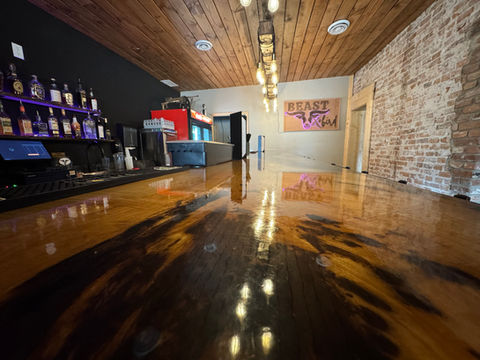 Enjoy the beautifully finished raw edge, epoxy sealed wooden bar